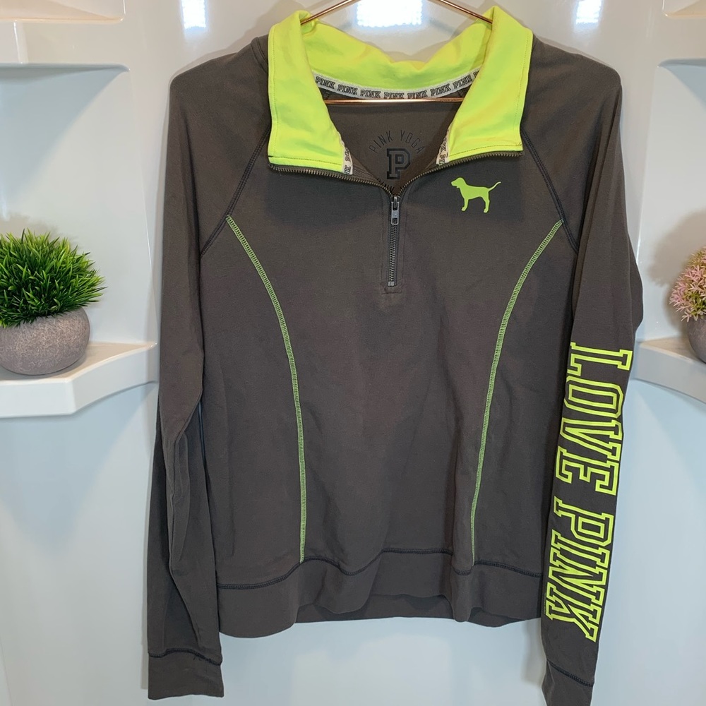 Pink Victoria’s Secret Yoga Half Zip Pull Over‎